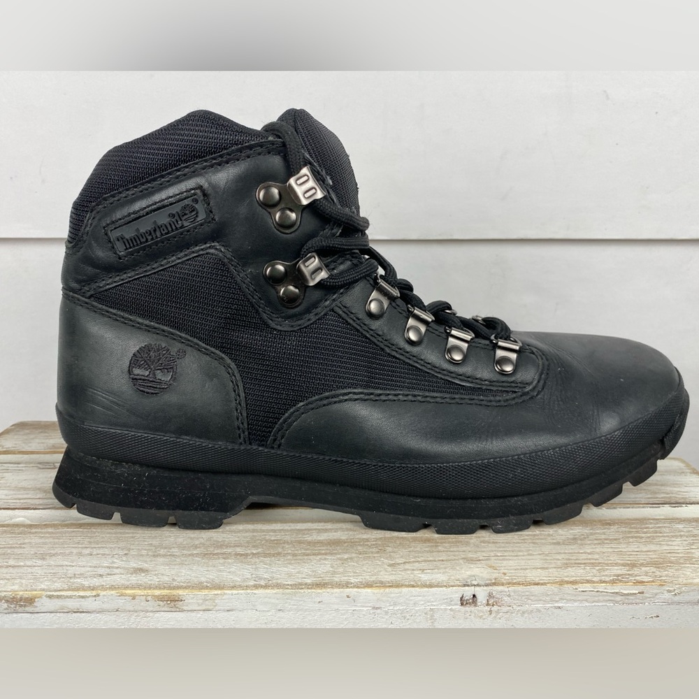 Timberland Euro Hiker field Boot Black leather and fabric. men’s Size 11M